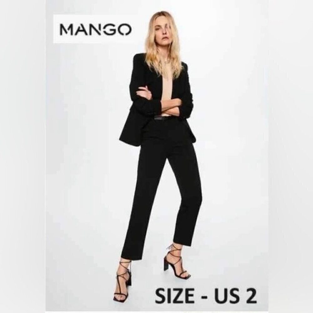 Mango, Pleated Suit Trousers - Black. Size: 2 US. NWT
